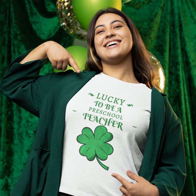 T-shirt HEUREUX D'ÊTRE ENSEIGNANT PRÉSCOLAIRE St. Patrick' (Créateur téléchargé)