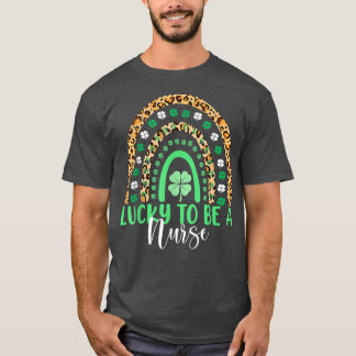 T-shirt Heureux D'Être Une Infirmière Rainbow Leopard St p
