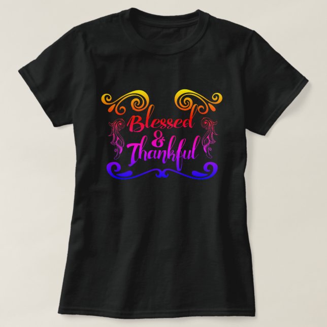 T-shirt Heureux et reconnaissants (Design devant)