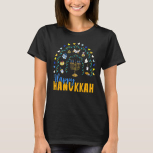 T-shirt Heureux Hanoukka Chanukah Rainbow Menorah Jewish H