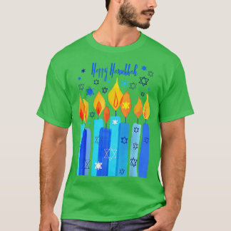 T-shirt Heureux Hanoukka Chanukkah Star De David Menorah J