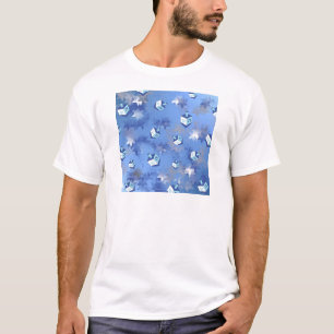 T-shirt Heureux Hanoukka Falling Star et Dreidels
