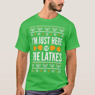 T-shirt Heureux Hanoukka juste ici pour Latkes juif hébreu