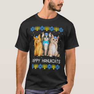 T-shirt Heureux Hanukcats Chat Juif Hanukkah Enfants Femme