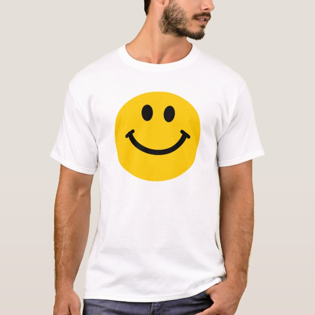 T-shirt heureux jaune de visage (Devant)