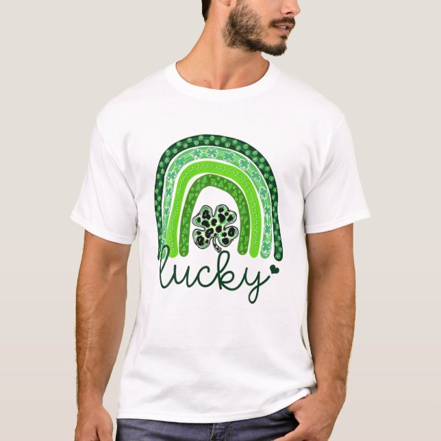 T-shirt Heureux Jour de la Saint Patrick 2022 Lucky Rainbo (Devant)