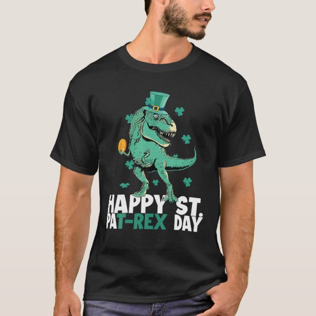 T-shirt Heureux Jour de la Saint Patrick de Dinosaure St P (Devant)