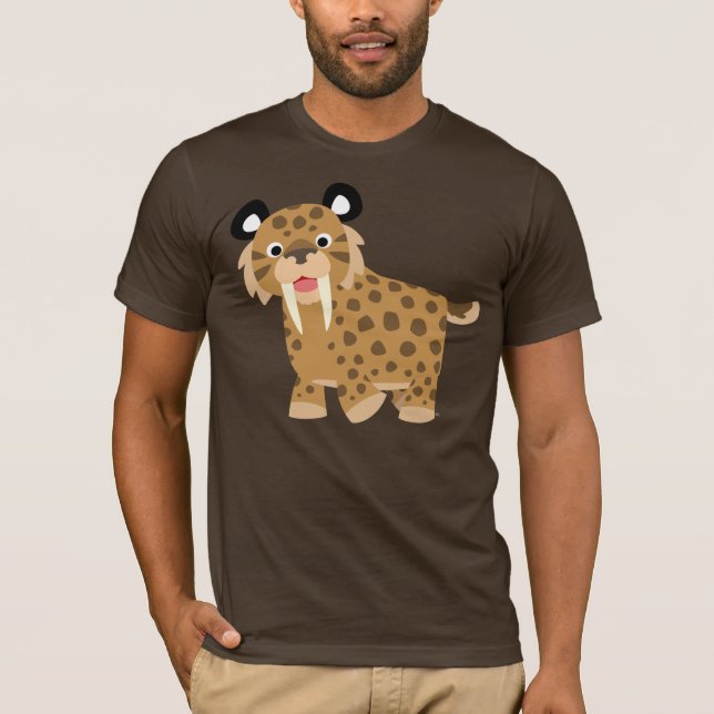 T-shirt heureux mignon de Smilodon de bande (Devant)