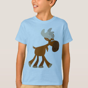T-shirt heureux mignon d'enfants d'orignaux de