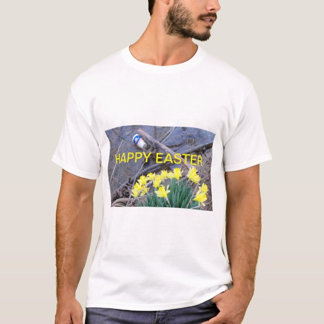 T-SHIRT HEUREUX PÂQUES AUX FLEURS DE CHEMISES (Devant)