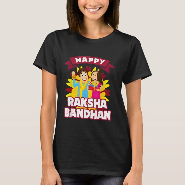 T-shirt Heureux Raksha Bandhan frère et soeur Rakhi cadeau (Devant)