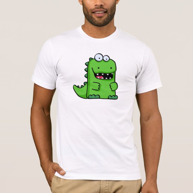 T-shirt Heureux-Saurus vert mignon (Devant)