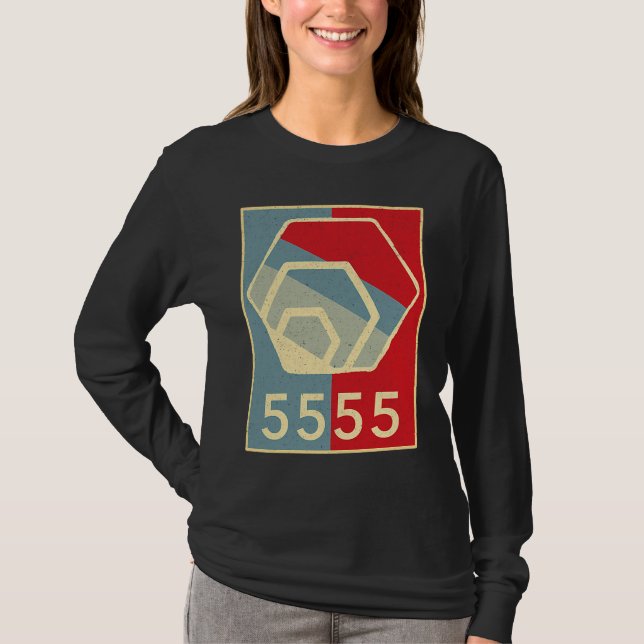 T-shirt HEX Crypto by Richard Heart  5555 Days HEX Staking (Devant)