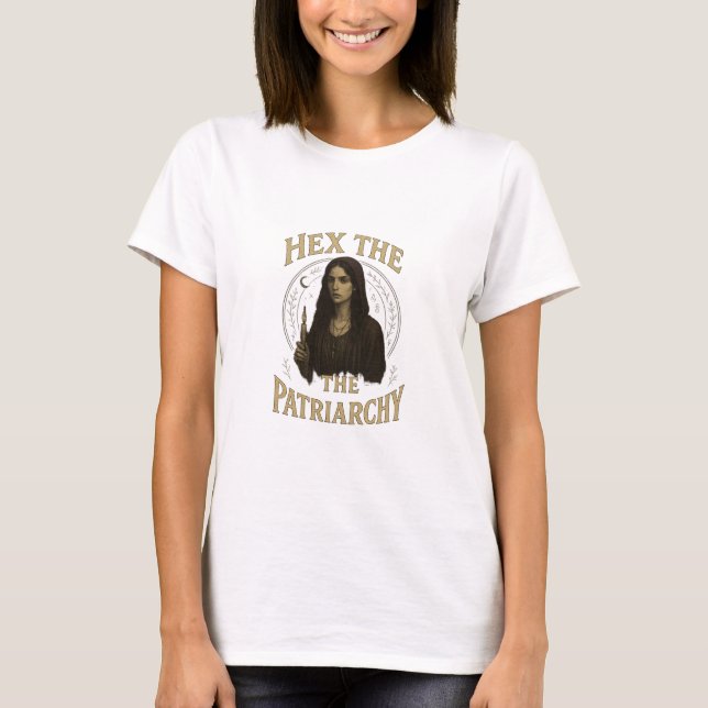 T-shirt Hex the Patriarchy – Wiccan Witch Illustration  (Devant)
