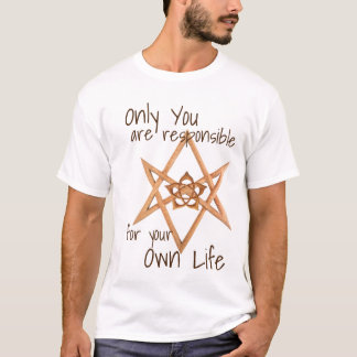 T-shirt Hexagram unicursale en bois et Lotus