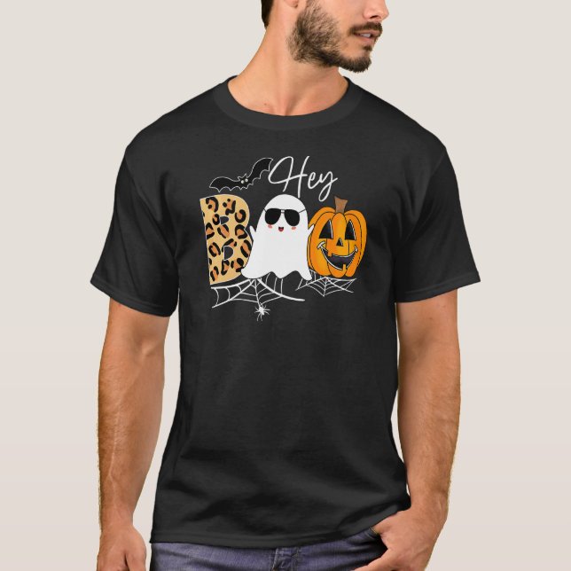 T-shirt Hey Boo Citrouille Boo Crew Halloween Boo Hallowee (Devant)