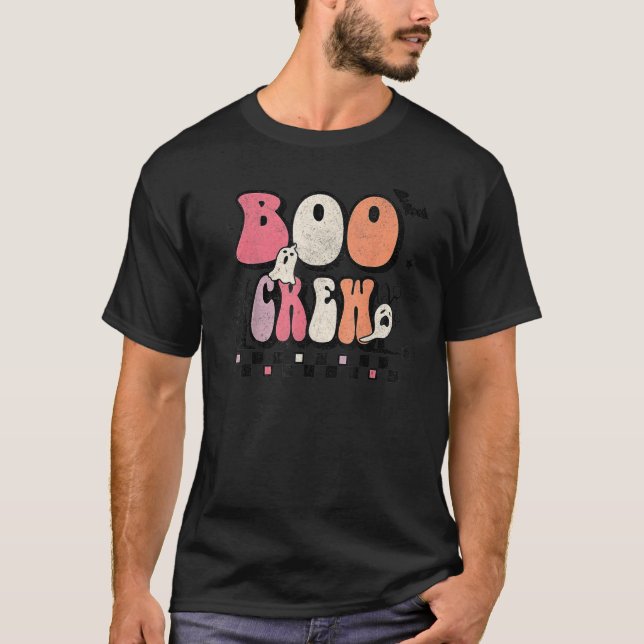 T-shirt Hey Boo Citrouille Boo Crew Halloween Boo Hallowee (Devant)