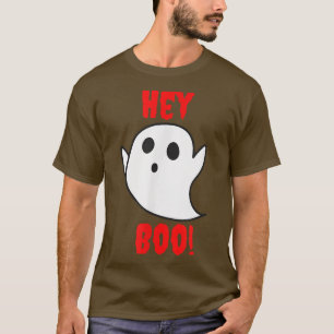 T-shirt Hey Boo Cute Funny Retro Halloween Pun Fantôme Par