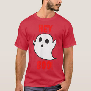 T-shirt Hey Boo Cute Funny Retro Halloween Pun Ghost Spook