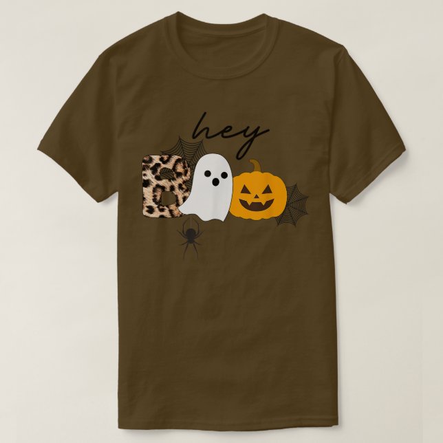 T-shirt Hey Boo Funny Halloween Citrouille Fantôme Éffraya (Design devant)