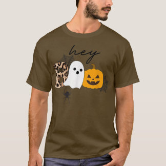 T-shirt Hey Boo Funny Halloween Citrouille Fantôme Éffraya