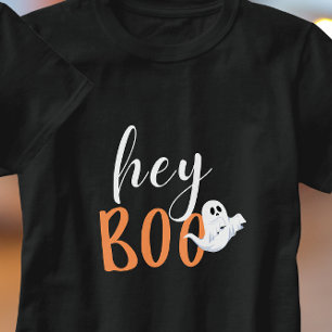 T-shirt Hey Boo Orange Black Funny Halloween Ghost