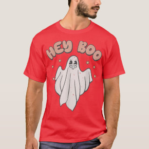 T-shirt Hey Boo Retro Cute Ghost Halloween Automne Saison