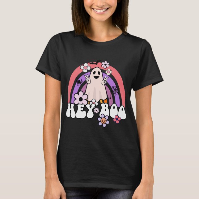 T-shirt Hey Boo Retro Halloween (Devant)