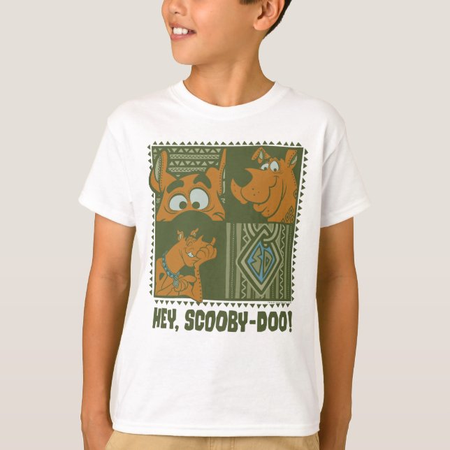 T-shirt Hey Scooby-Doo Carré tribal Graphic (Devant)