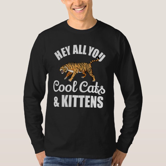 T-shirt Hey Tous Vous Chats Cool Et Chatons Cool Grand Cha (Devant)