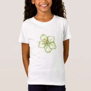 T-Shirt Hibiscus & dentelle BLANC