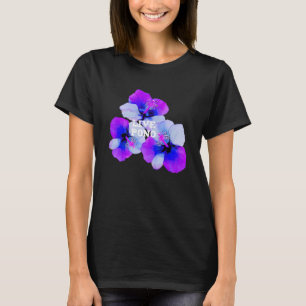 T-shirt Hibiscus Hawaïen Violet Bleu Floral en direct