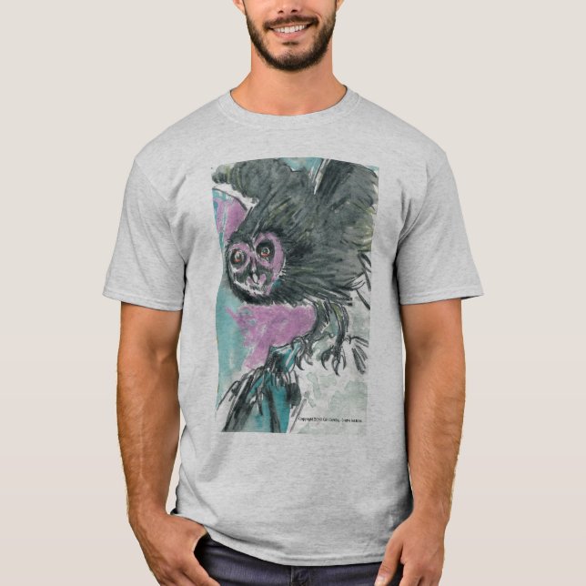 T-shirt hibou à oreilles courtes exaspéré 3 (Devant)