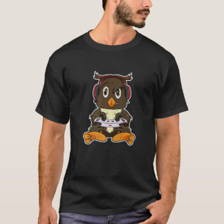 T-shirt Hibou avec manette de jeu I  Jeu I Joueur