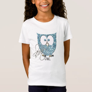 T-Shirt Hibou bleu de Bling de parties scintillantes