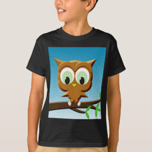 T-shirt Hibou de bande dessinée sur papier journal