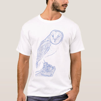 T-shirt Hibou de grange (bleu)