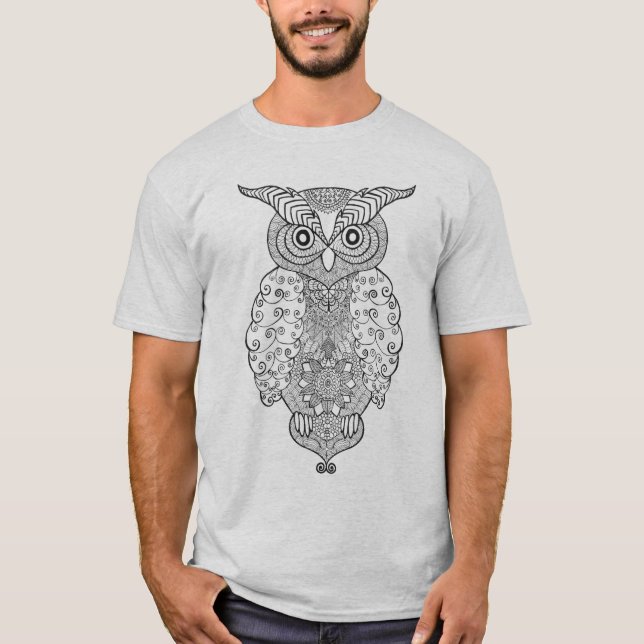T-shirt Hibou de griffonnage (Devant)