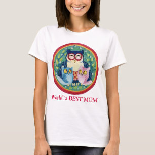 T-shirt Hibou de mère la meilleure maman