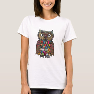 T-shirt Hibou de patchwork