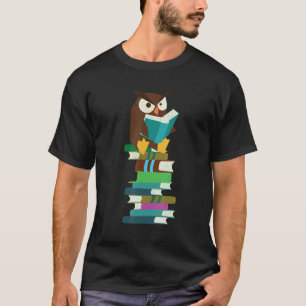 T-shirt Hibou drôle ennuyé Livres Lecture Enseignant Élève