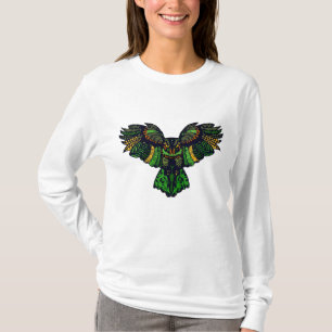 T-shirt Hibou émeraude majestueux