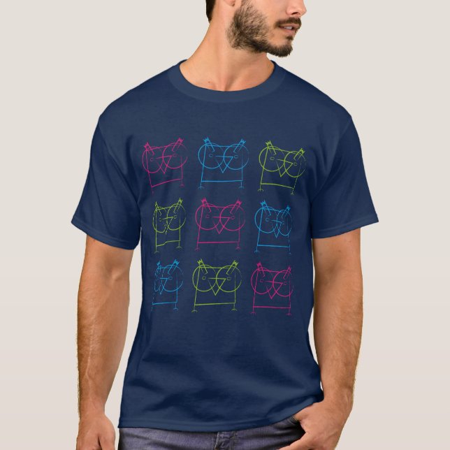 T-shirt Hibou géométrique (Devant)