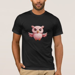T-shirt Hibou Joyeux Jouer Fun Jumping Dans La Forêt Aérie