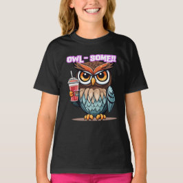 T-shirt Hibou, jus, buf irritable