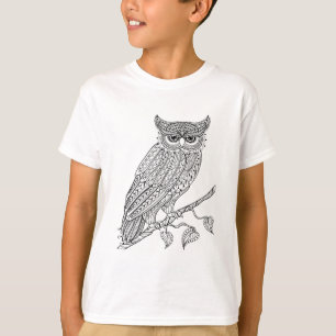 T-shirt Hibou magique inspiré se reposant sur la branche