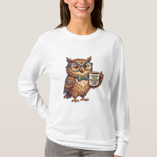 T-shirt Hibou neurodivergent drôle mème café d'abord