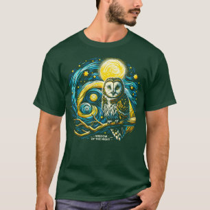 T-shirt hibou nocturne étoilé 1