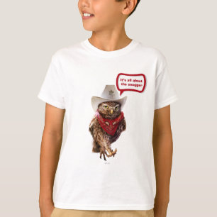 T-shirt Hibou occidental dur de shérif avec l'attitude et