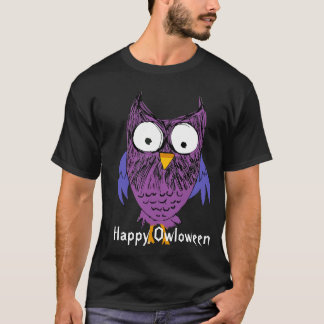 T-shirt hibou pourpre pour Halloween